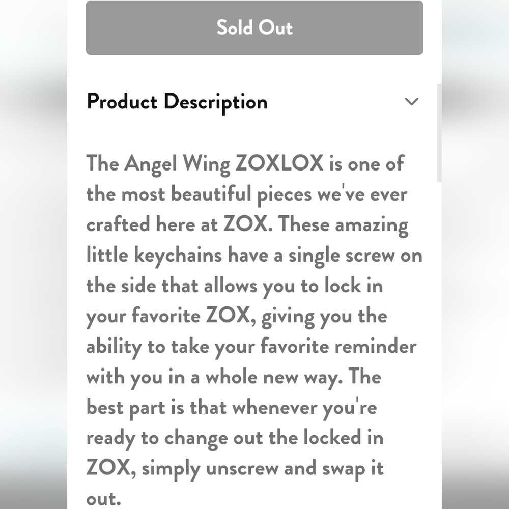 ZOX GOLD ANGEL WING ZOXLOX #1396 ADVENT COLLECTIBLE KEYCHAIN FOR ZOX WRISTBAND - Picture 6 of 9